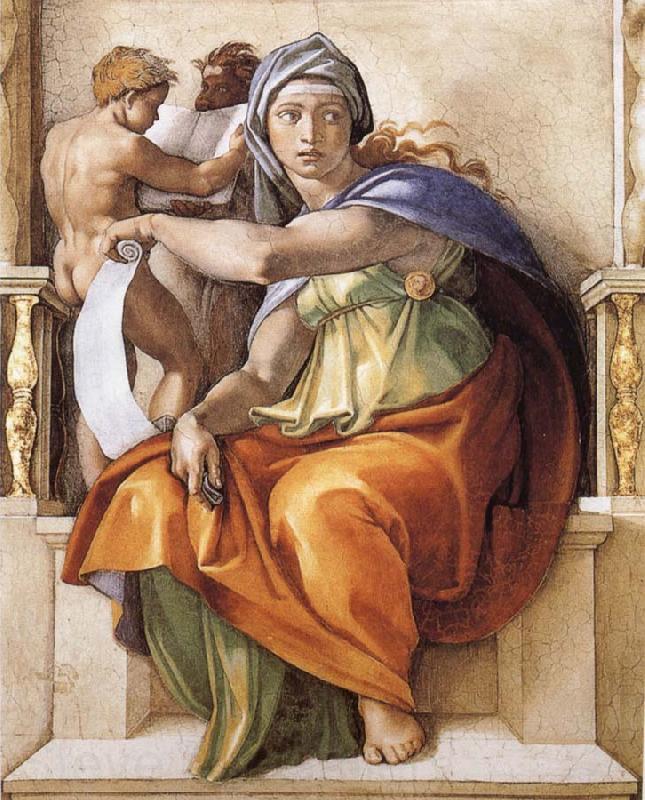 Michelangelo Buonarroti Delphic Sybyl Norge oil painting art
